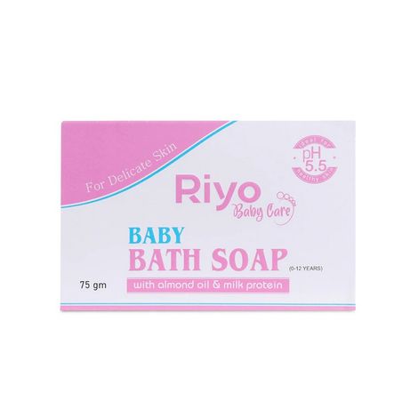 Buy Riyo Herbs Baby Bath Soap With Almond Oil & Milk Protein for Gently Cleansing & Soft Skin, 75 gm-Purplle