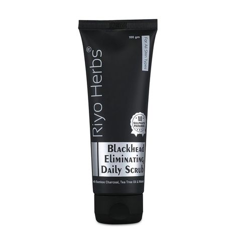 Buy Riyo Herbs Blackhead Eliminating Scrub with Bamboo Charcoal for Absorbs Oil, Whiteheads Roots, 100 gm-Purplle