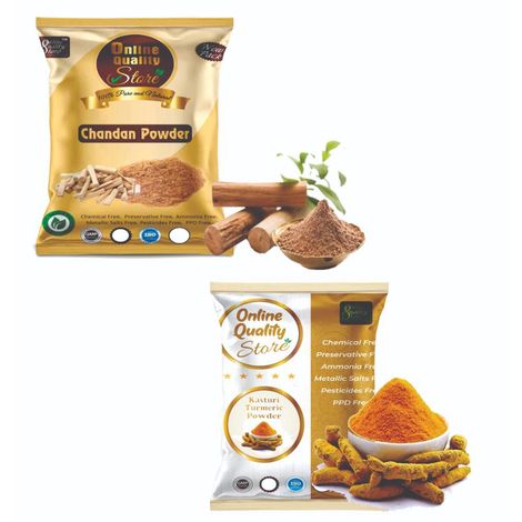 Buy Online Quality Store Kasturi Turmeric Powder for Face + Pure Organic Sandalwood Powder |kasturi haldi powder,wild turmeric powder,kasturi manjal |chandan powder- 100 gm{Haldi_Chandan_100}-Purplle