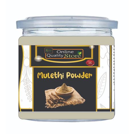 Buy Online Quality Store Mulethi Powder - 100 g |Licorice (Mulethi) Powder |Yashtimadhu ,Liquorice |glycyrrhiza glabra powder |pure mulethi powder for face,body,skin, & hair{Jar_Mulethi_powder_100g}-Purplle