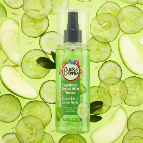 Buy Buds & Berries Soothing Cucumber & Green Apple Facial Mist Toner | Normal To Oily Skin, No Alcohol - 200 ml-Purplle