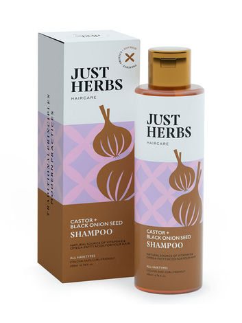 Buy Just Herbs castor + black onion seed Shampoo (200 ml)-Purplle