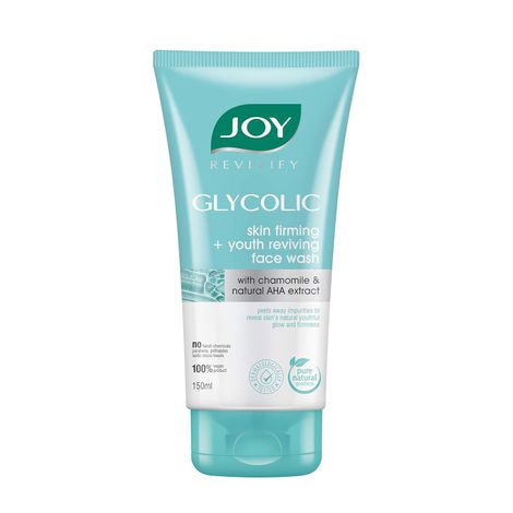 Buy Joy Revivify Glycolic – Skin Firming + Youth Reviving Face Wash | With Chamomile Extracts and Natural AHAs | 100% Vegan | No Harsh Chemicals, Parabens, Sulphates, or Artificial Microbeads | 150 ml-Purplle