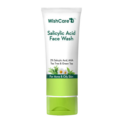 Buy WishCare 2% Salicylic Acid with AHA, GreenTea, & TeaTree For Oliy Skin & Acne- Face Wash-Purplle