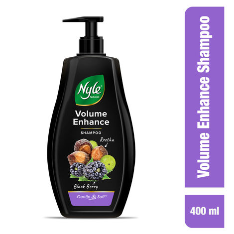 Buy Nyle Naturals Volume Enhance Shampoo, With Blackberry, Reetha and Amla, Gental & Soft, pH Balanced and Paraben Free, For Men & Women,400ml-Purplle