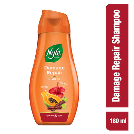 Buy Nyle Naturals Damage Repair Shampoo, With Papaya, Hibiscus and Shikakai,Gental & Soft, pH Balanced and Paraben Free, For Men & Women,180ml-Purplle