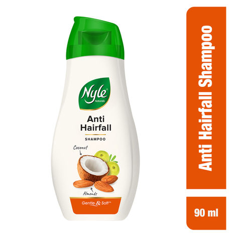 Buy Nyle Naturals Anti-Hairfall Shampoo, With Coconut Milk, Badam and Amla, Gental & Soft, pH Balanced and Paraben Free, For Men & Women, 90ml-Purplle