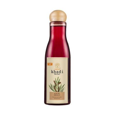 Buy Vagad's Khadi Herbal Gramodaya Shikakai Hair Oil 200 ml | Promotes Hair Growth | Parabens Free | Silicon Free-Purplle