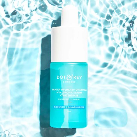 Buy Dot & Key Water Drench Hydrating Hyaluronic Serum Concentrate with RICE WATER & Bulgarian Rose | Light Weight, Quick Absorbing Serum for All Skin Types | 30 ml-Purplle