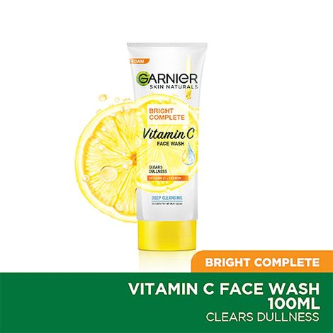 Buy Garnier Bright Complete VITAMIN C Facewash, 100g-Purplle
