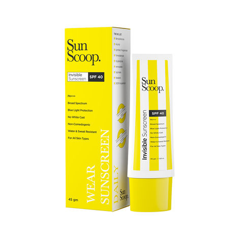 Buy SunScoop Invisible Sunscreen | Water & Sweat Resistant & Makeup Friendly - SPF 40 PA+++ (45 gm)-Purplle