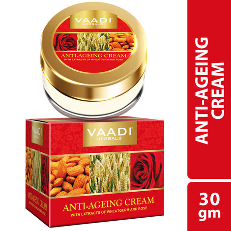 Buy Vaadi Herbals Anti Ageing Cream Almond, Wheatgerm Oil & Rose (30 gm)-Purplle