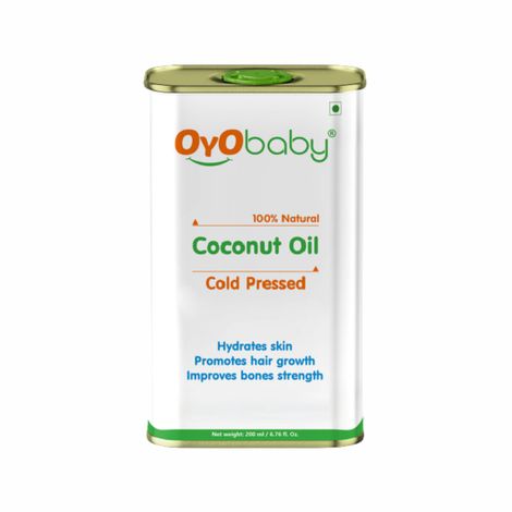 Buy Oyo Baby Coconut Oil a€“ 200 ml|For Faster Physical Growth For -A Hydrates Skin Promotes Hair Growth Improves Bones StrengthA |Cold Pressed |-Purplle