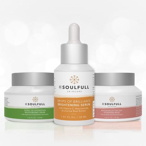 Buy Be Soulfull Glow Kit I Mask, Serum, Moisturiser I Vegan & Cruelty Free I No Parabens, Sulphates & Silicones I All Skin Type I For Men & Women - 3 Products - Combo of 3-Purplle