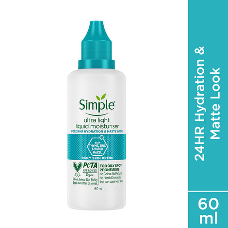 Buy Simple Daily Skin Detox Ultra-Light Liquid Moisturiser, 60 ml-Purplle