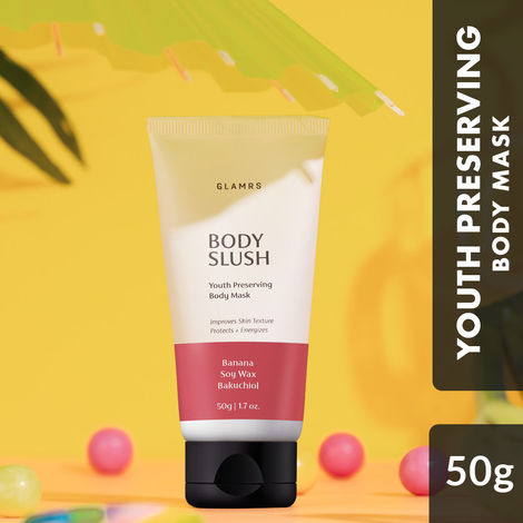 Buy Glamrs Body Slush - Youth Preserving Body Mask - Banana, Soy Wax, Bakuchiol (50gm)-Purplle