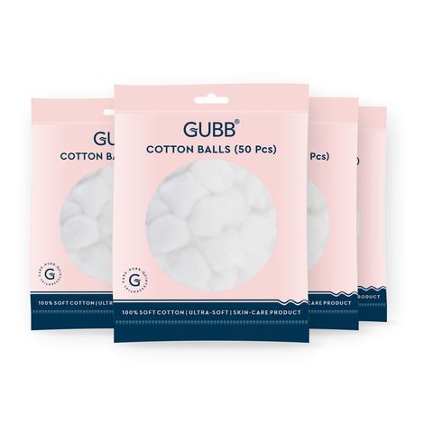 Buy GUBB White Cotton Balls for Face Cleansing & Makeup Removal Pack of 4 - 50 polybag-Purplle