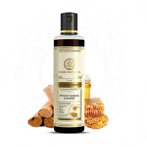 Buy Khadi Natural Woody Sandal and Honey Hair Cleanser | SLS and Paraben Free - (210 ml)-Purplle