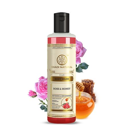 Buy Khadi Natural Rose & Honey Herbal Body Wash| Soft, Smooth & Hydrate Skin - (210ml)-Purplle