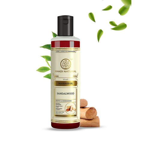 Buy Khadi Natural Sandalwood Massage Oil | Soothes & Moisturizes - (210ml)-Purplle