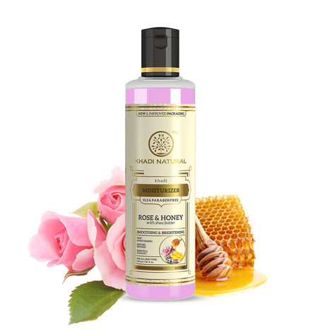 Buy Khadi Natural Rose & Honey Herbal Moisturizer| Reduce Dryness & Moisturize Skin| Paraben Free - (210ml)-Purplle
