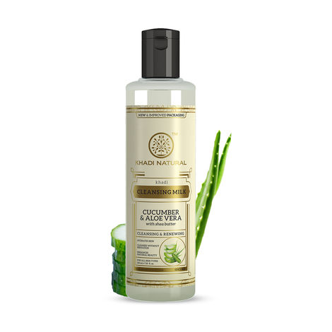 Buy Khadi Natural Cucumber Aloe Vera Herbal Cleansing Milk| Cleanses & Hydrates Skin - (210 ml)-Purplle