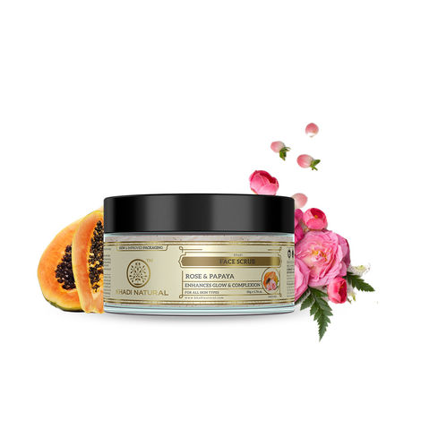 Buy Khadi Natural Rose & Papaya Face Scrub| Reduce Acne & Pimple - 50gm-Purplle