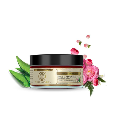 Buy Khadi Natural Rose & Aloe Vera Herbal Facial Massage Gel| Prevent Acne - (100 g)-Purplle