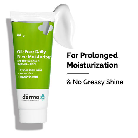 Buy The Derma Co. Oil-Free Daily Face Moisturizer With Hyaluronic Acid, Ceramides & Multivitamins for Non-Greasy & Hydrated Skin - 100 gm-Purplle