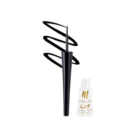 Buy MyGlamm LIT Glossy Liquid Eyeliner-Black Party (3.5 ml)-Purplle