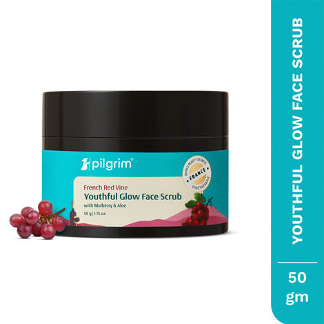 Buy Pilgrim Red Vine Face Scrub with Mulberry Extract & Aloe for Glowing Skin,A Unclogs pores , Fights Ageing & boosts CirculationA |Men & Women (50 gm)-Purplle