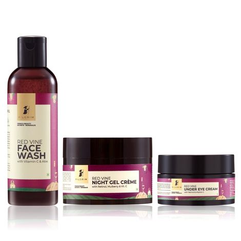 Buy Pilgrim Vino Light Night Regime | Deep Moisturising, Reduces Eye-puffiness (Pack of 3)-Purplle
