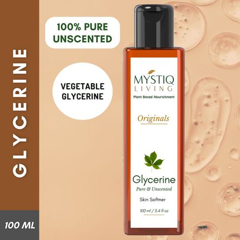 Buy Mystiq Living Glycerine - Plant Based (Pure and Unscented) | For Face Skin and Body Care -100 ML-Purplle