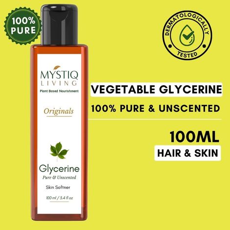 Buy Mystiq Living Glycerine - Plant Based (Pure and Unscented) | For Face Skin and Body Care -100 ML-Purplle