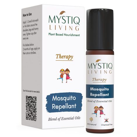 Buy Mystiq Living Therapy - Mosquito Repellant - Fabric Roll On: Blend Of 100% Natural and Pure Essential Oils in Roll On Bottle, Mosquito Repellant (Pack of 1)-Purplle