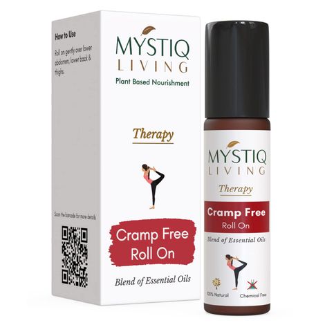 Buy Mystiq Living Therapy - Cramp Free Roll On: Blend Of Pure Essential Oils in Roll On Bottle, Relief From Menstrual Pain, Muscle Cramp Relief-Purplle