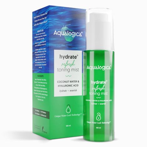 Buy Aqualogica Hydrate+ Refresh Toning Mist with Coconut Water and Hyaluronic Acid 100 ml-Purplle
