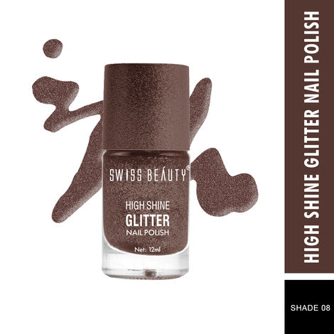 Buy Swiss Beauty High Shine Glitter Nail Polish - 8 - 12 ml-Purplle