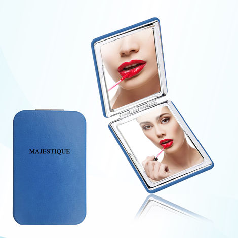 Buy Majestique Double side magnifying Compact Hand Mirror FC29 Men and Women - Color May vary-Purplle