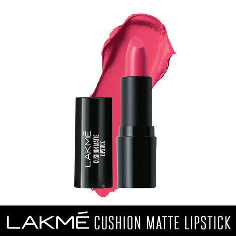 Buy Lakme Cushion Matte Lipstick, Pink Prom (4.5 g)-Purplle