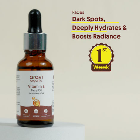 Buy Aravi Organic Vitamin E Oil for Face | Best Oil for Face, Body & Nails | Enriched with Vegetable Vitamin E | Nourishes & Repairs Damaged Skin | For Soft & Healthy Skin – 30 ml-Purplle