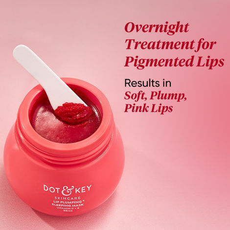 dot and key sleeping lip mask with vitamin c & Plumping + E | Lip Mask for Dry Lips BERRY - 15ml Keys lip plumping sleeping mask Dot & Key Lip Plumping