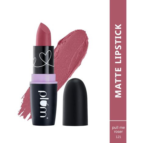 Buy Plum Matterrific Lipstick | Highly Pigmented | Nourishing & Non-Drying | Pull Me Roser - 121 (Rose Pink Nude)-Purplle