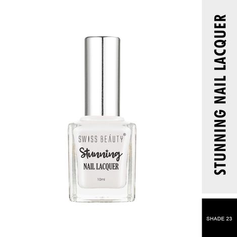 Buy Swiss Beauty Stunning Nail Lacquer 23 Glam White (10 ml)-Purplle