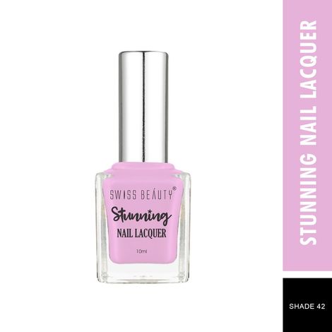 Buy Swiss Beauty Stunning Nail Lacquer 42 Lavender Panna-Cotta (10 ml)-Purplle