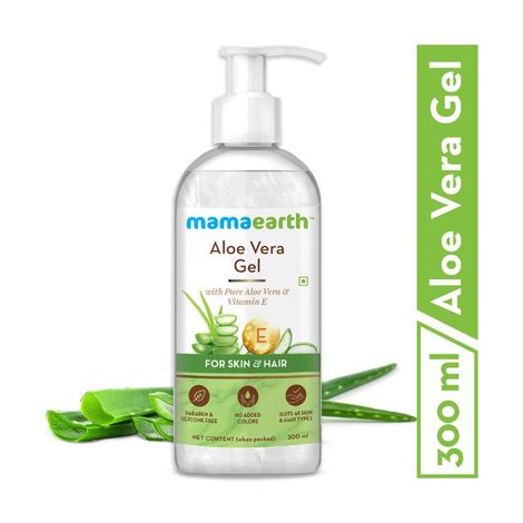 Buy Mamaearth Aloe Vera Gel with Pure Aloe Vera & Vitamin E for Skin and Hair - (300 ml)-Purplle