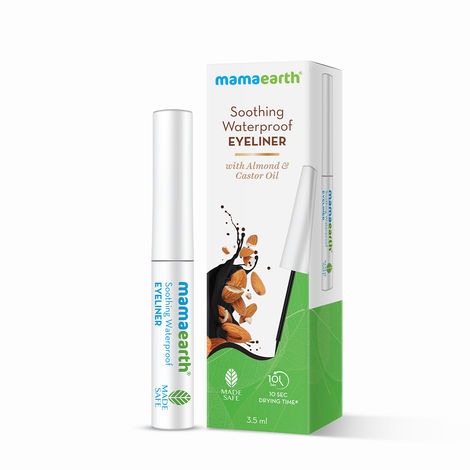 Buy Mamaearth Soothing Waterproof Eyeliner with Almond Oil & Castor Oil for 10 Hour Long Stay - 01 Matte Black 3.5 ml-Purplle