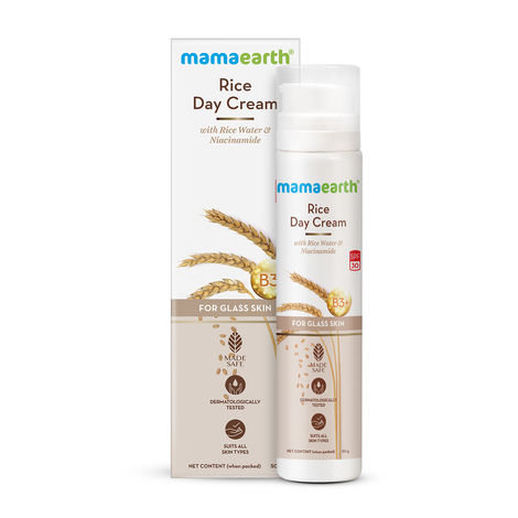 Buy Mamaearth Rice Day Cream for daily use , With Rice Water & Niacinamide for Glass Skin (50 g)-Purplle