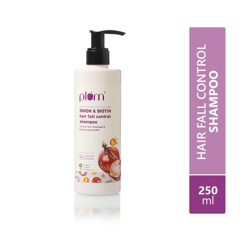 Buy Plum Onion and Biotin Sulphate-free & Paraben-free Shampoo for Hairfall Control for All Hair Types | With Onion Extract, Biotin, D-Panthenol | Reduces Hair Breakage, Boosts Scalp Health-Purplle