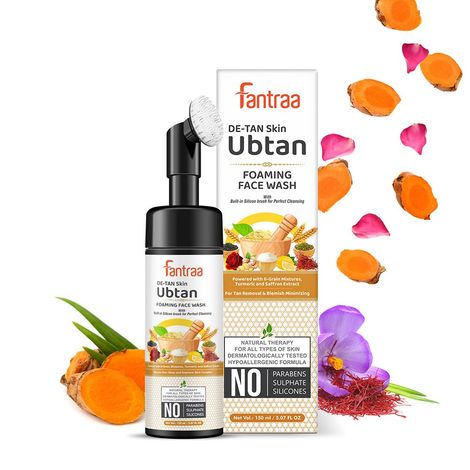 Buy Fantraa Ubtan Foaming Face Wash with Built-In Face Brush, (150 ml)-Purplle